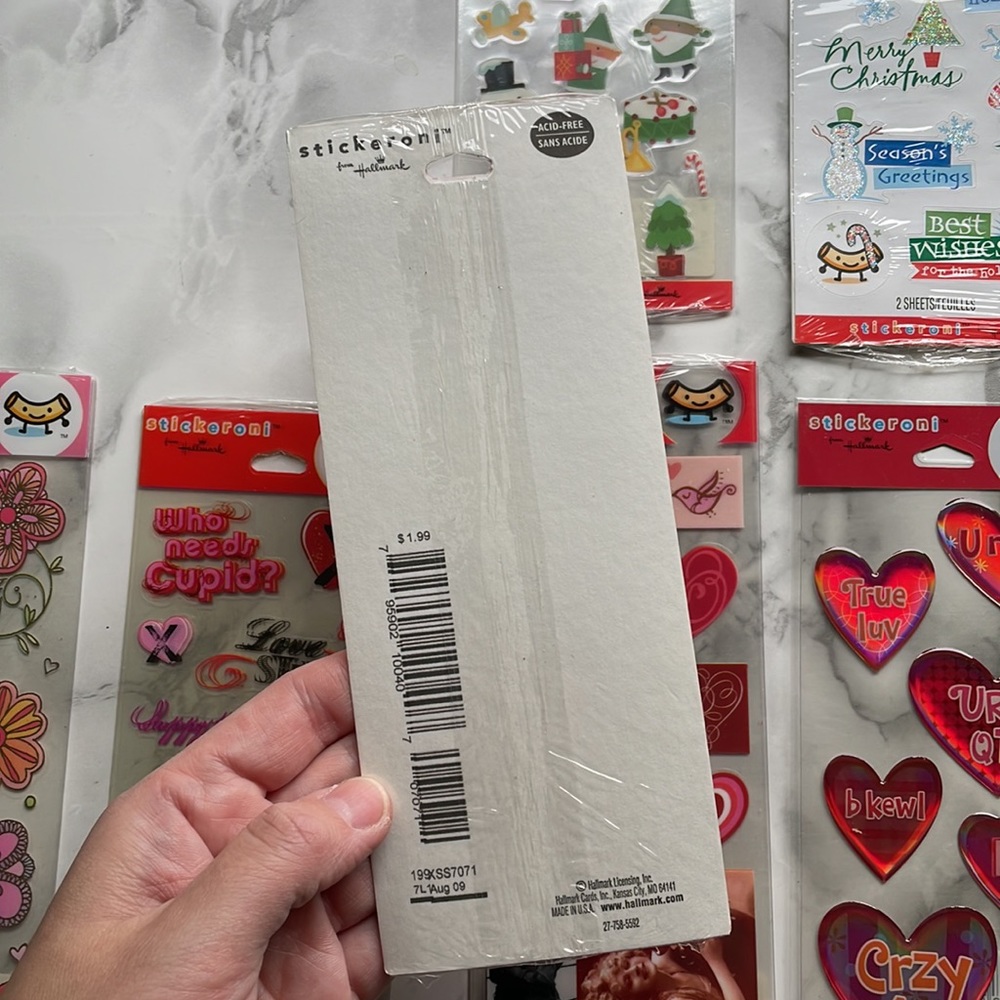 Hallmark Stickeroni Sticker LOT - CHRISTMAS AND VALENTINES DAY - Picture 6 of 6